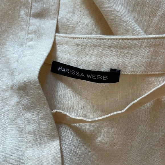 2022 spring Marissa Webb pax linen henley tunic Dress with obi belt in linen - Picture 12 of 14